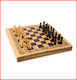 Paradise Waterfalls Wooden Checkers & Dice Set for Backgammon Handmade Black / White 2cm