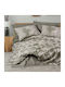 Cotton Box Duvet Cover Set Cotton Double with 2 Pillowcases 200x220 Box 4 Khaki