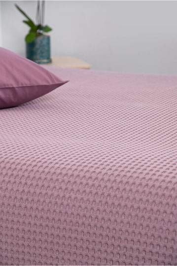 Naf Naf Waffle Decke Piqué Einzeln 170x240cm Lila