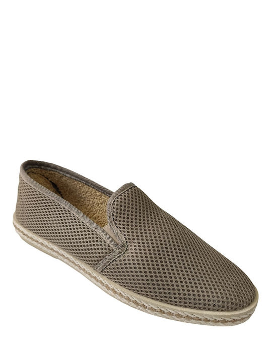 Stoff Herren Slip-Ons Beige