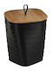 Atmosphera Bamboo Bathroom Basket Black