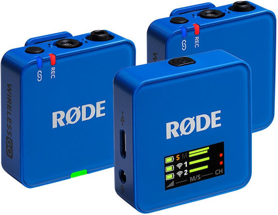 Rode Wireless GO 3RD GEN Set Wireless Microphone Clip On Journalistic in Blue Color