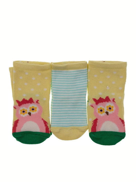 Defne Baby Kids' Socks Yellow 3 Pairs