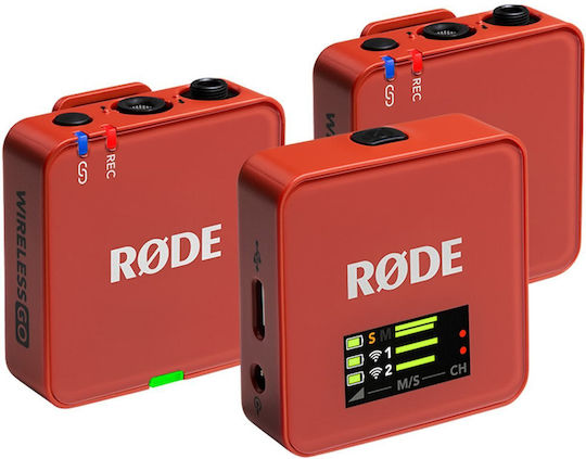 Rode Wireless GO 3RD GEN Set Wireless Microphone Clip On Journalistic in Red Color