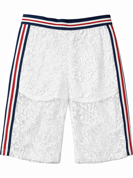 Pantalon Larg din Material Textil pentru Copii WHITE