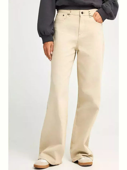 High Rise Women's Jean Pants in Regular Fit Beige