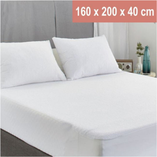 Protective Cover Queen Waterproof White 160x200+40cm