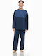 Galaxy Winter Herrenpyjama Baumwollene Marineblaue Marín