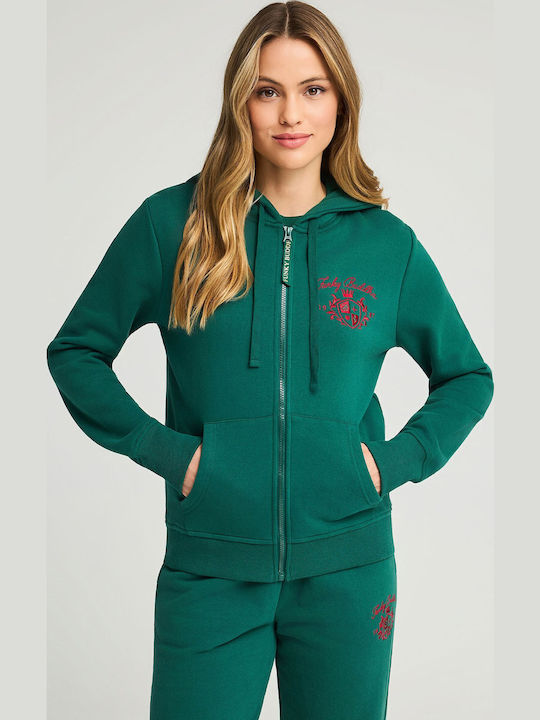 Women's Sweatshirt Jacket Hooded Green