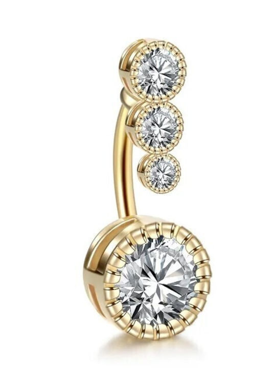 Amalfi Accessories Σκουλαρίκι Αφαλού από Επιχρυσωμένο Ατσάλι