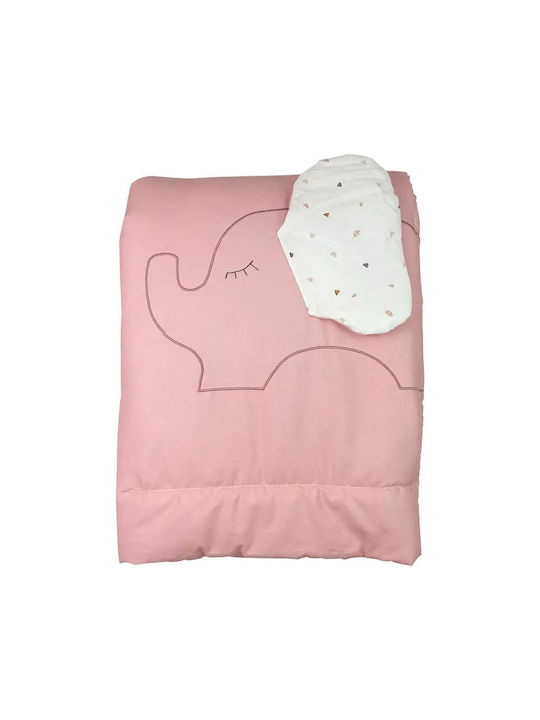 Baby Star Duvet Crib Cotton Pink 105x145cm