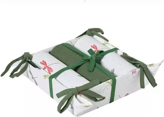 Kentia Loft Pane Πετσέτα Κουζίνας από 100% Βαμβάκι σε Πράσινο Χρώμα 40x70cm 4τμχ