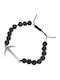 Amalfi Accessories Men's Bracelet with design Anchor with Lava Stones