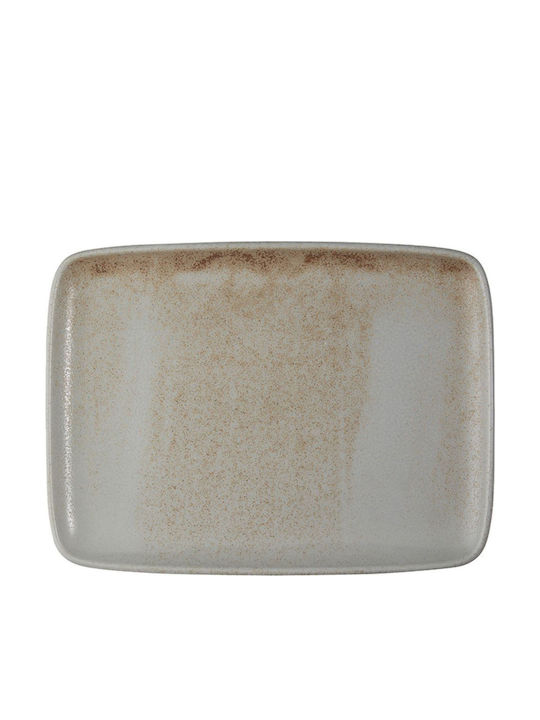 Fine Serving Platter Rectangular made of Porcelain Beige