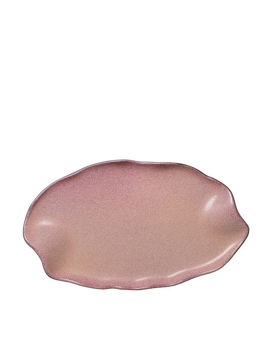 Fine Serving Platter Oval Porcelain Pink 30x30cm