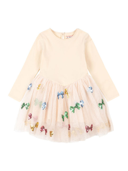 Girls Dress Long Sleeve Tulle Color