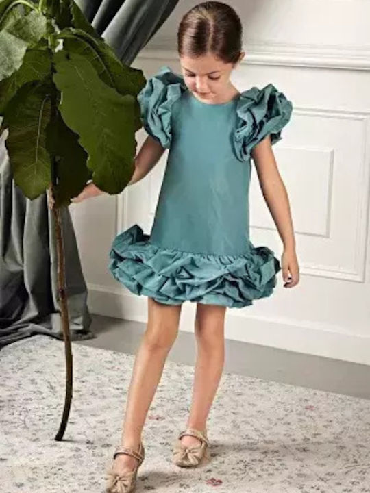 Children's Dress Short Sleeve Light Blue