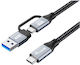 Equip USB 3.2 Cable USB-C male - USB-A / USB-C 100W PD Μαύρο 2m 128432
