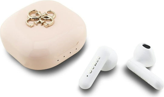 Guess 4G Metal Logo In-ear Bluetooth Handsfree Earphones with Charging Case Pink