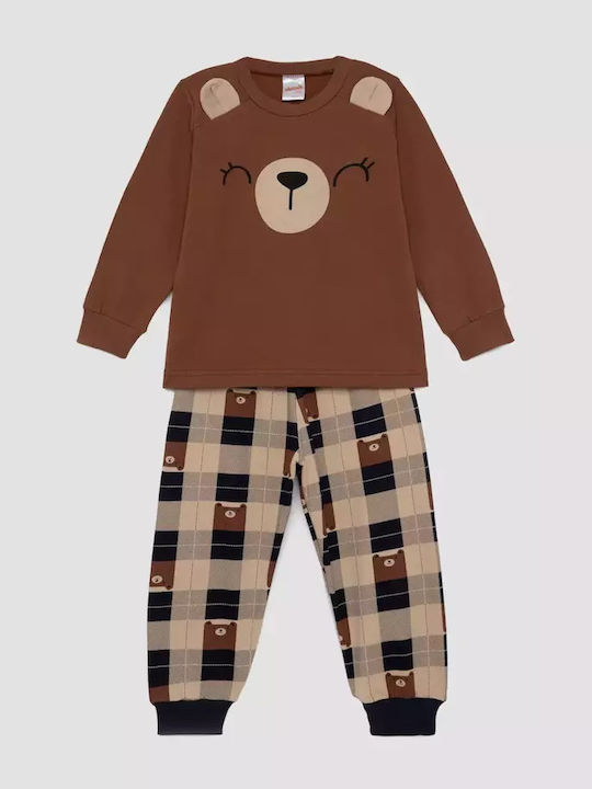 Minerva Kinder-Nachtwäsche Winter Braun Bear