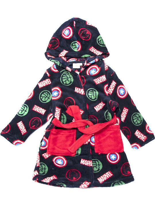 Marvel Kinder Bademantel Winterlich Fleece Dark Blue