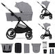 Kinderkraft Nea 2 Adjustable 2 in 1 Baby Stroller Suitable for Newborn Platinum Grey