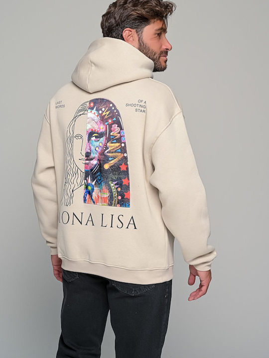 Mona Lisa Φούτερ με Κουκούλα Εκρου