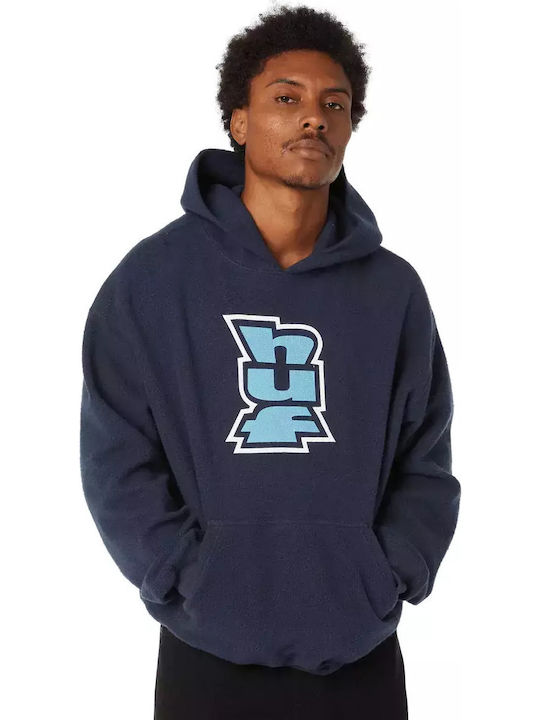 HUF Megablast Reverse Φούτερ με Κουκούλα Navy