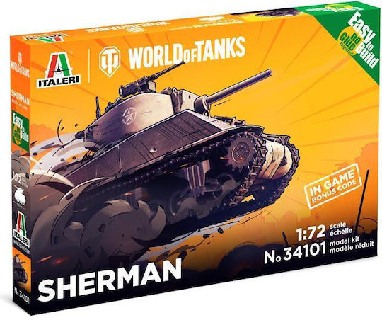 Italeri 1:72 World Tanks Sherman Easy To Build