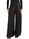 Damen Stoff Hose Leopard Black