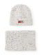 Kids Beanie Set with Scarf Knitted Gray 2pcs