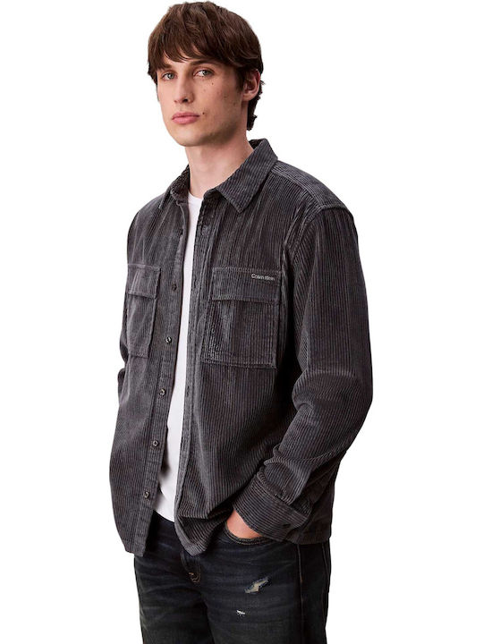 Long-sleeved Corduroy Shirt Blue