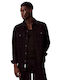 Long Sleeve Cotton Overshirt Merlot Black