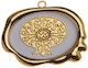 Hanging Pomegranate Enamel Construction for Garlands Metal Gold 60x50mm 2pcs
