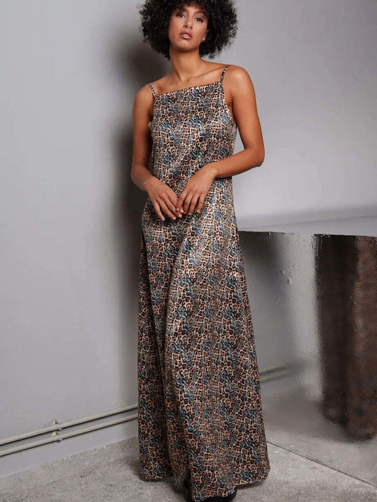 Collectiva Noir Maxi Evening Satin Drape Brown ...