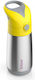 B.Box Glass Thermos Stainless Steel BPA Free 350ml Yellow with Straw and Handle
