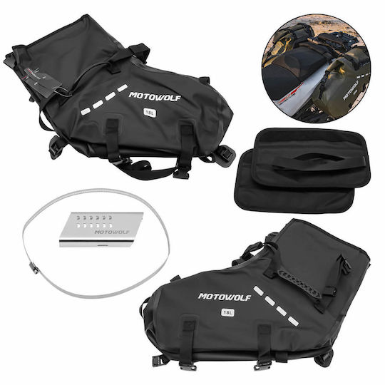 Motowolf Saddle Bags Mb2bk18l Σαμάρι Μοτοσυκλέτας 18lt σε Μαύρο Χρώμα