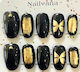 Nailvana Tipsuri Unghii False Handmade Fluturi Aurii Press-on Mărime S M