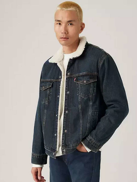 Levi's Sherpa Trucker Μπουφάν Night Shadows Denim