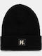 Beanie Unisex Σκούφος Πλεκτός σε Μαύρο χρώμα