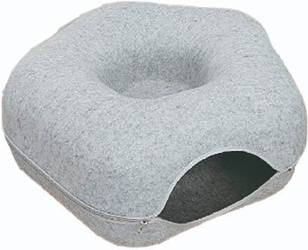 Catoikos Nest Cat Toy Square Tunnel Pet Bed Light Gray 60x28cm