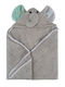 Zoocchini Baby-Badetuch mit Kapuzen Grau 77x77cm