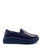 Patent Leather Women's Moccasins in Burgundy Color