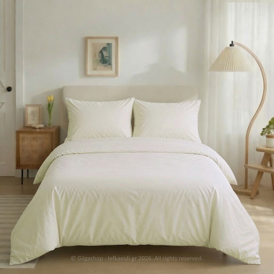 Casa Colori Duvet Cover Cotton Double 200x240 Ecru