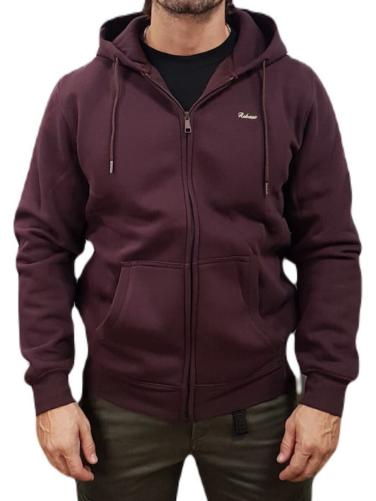 Rebase Ζακέτα με Κουκούλα Burgundy