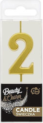 Candle Picker B&c Number 2 Metallic Gold 9.5cm