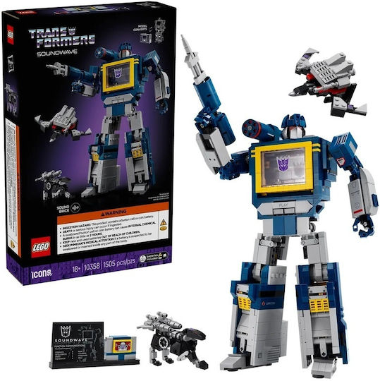 LEGO Icons Transformers: Soundwave За 18+ Години 1505 Бройки