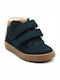 Suede Kids Boots with Velcro Blue