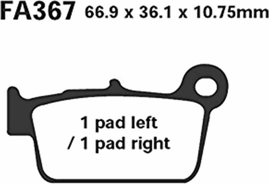 Brake Pads Fa367 Adige P205 Acx Sintered Gold Kx450f Rmz250/450 Yz125/250 Wrf450 Yz450f Rear