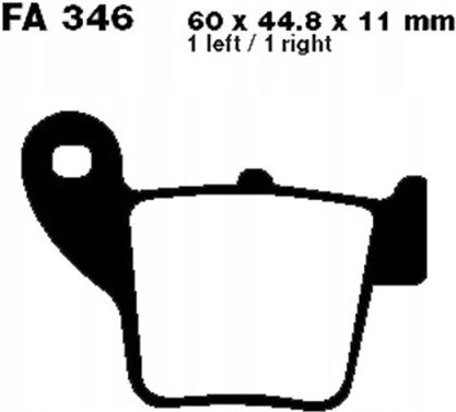 Brake Pads Fa346 Adige P202 Asx Organic Cr125 94-00 Crf 150 250 450 Xr250 Rear
